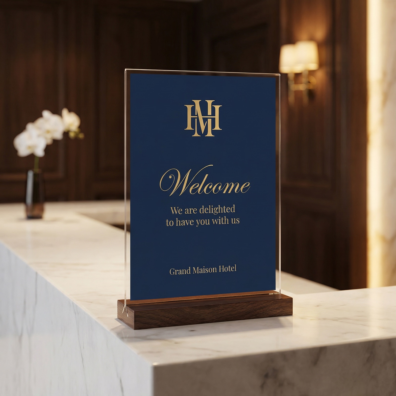 Premium VISUP display fixture in a hospitality setting