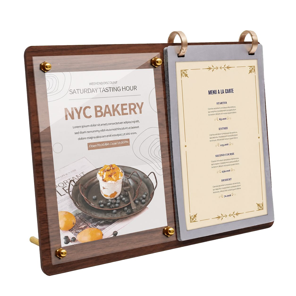 2-Panel Flip Wood Sign Holder